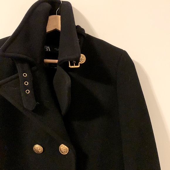 NWOT ZARA black double breasted short coat. - Picture 5 of 9